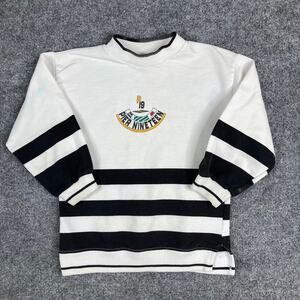 Buster Brown Boys Sweatshirt Size 7 White Black Striped Par Nineteen Pullover